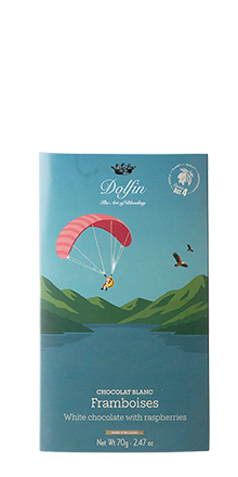 Weisse Schokolade mit Himbeeren